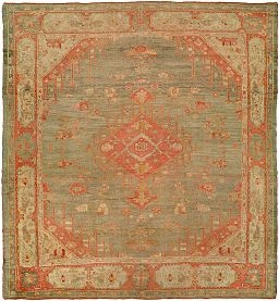 July1_Antique_oushak_carpet_with_a_pale_red_and_green_tone
